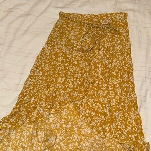 Yellow floral skirt